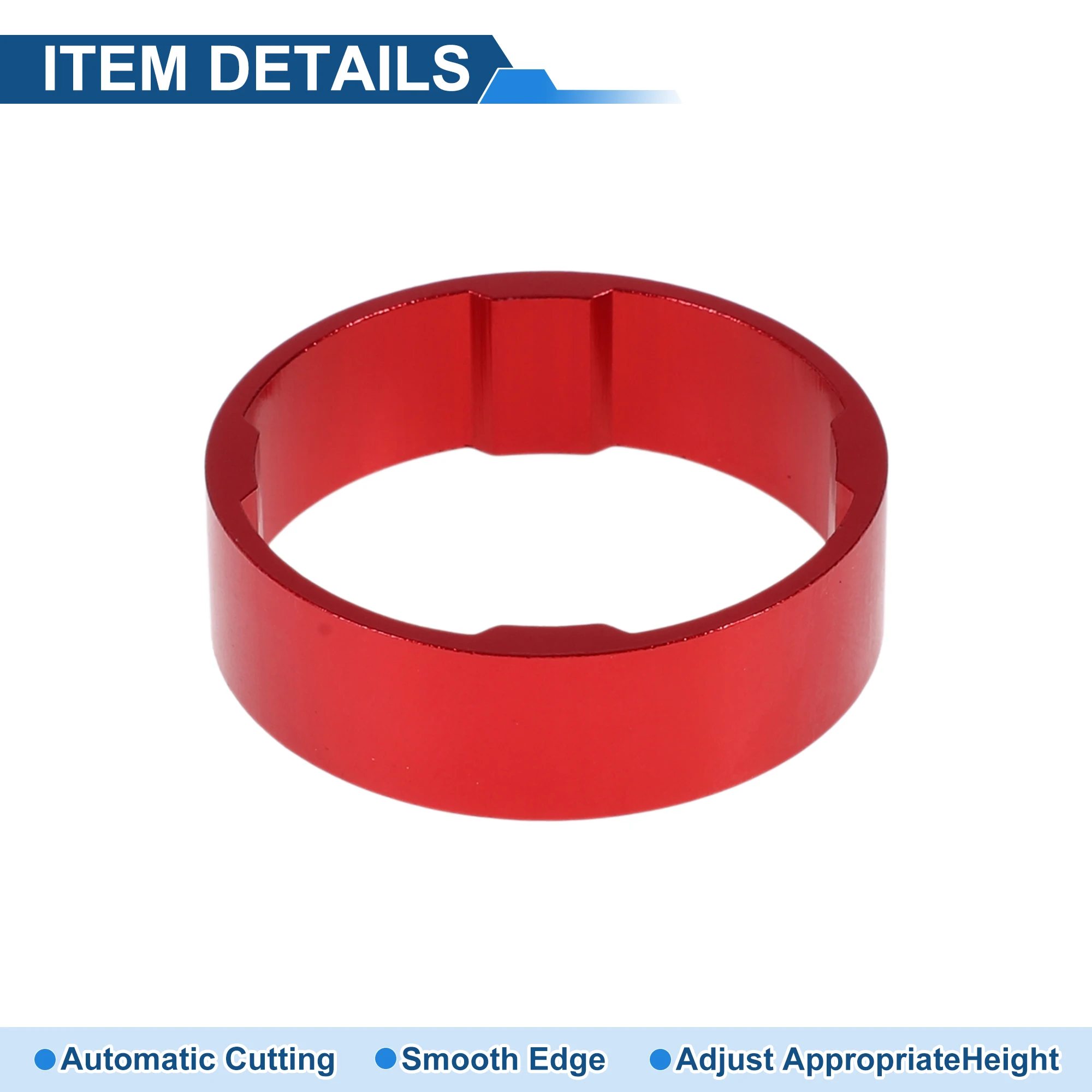 

X Autohaux Bicycle Headset Spacers 10mm Bike Handlebar Stem Spacers 28.6mm 1-1/8" Red Aluminum Alloy 10 Pcs