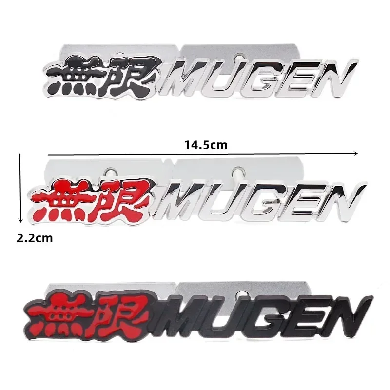 3D Metal Mugen Logo Car Emblem Rear Trunk Front Grill Badge For Honda Civic Accord 7 Type R FN2 FK8 Fit Jazz RS CRX Auto Sticker