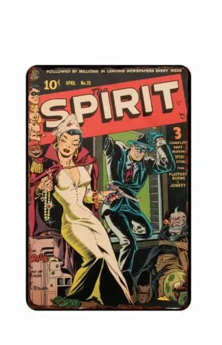 The Spirt Weird Comic Book Cover 1930s All Metal Tin Sign up to 12 x 18