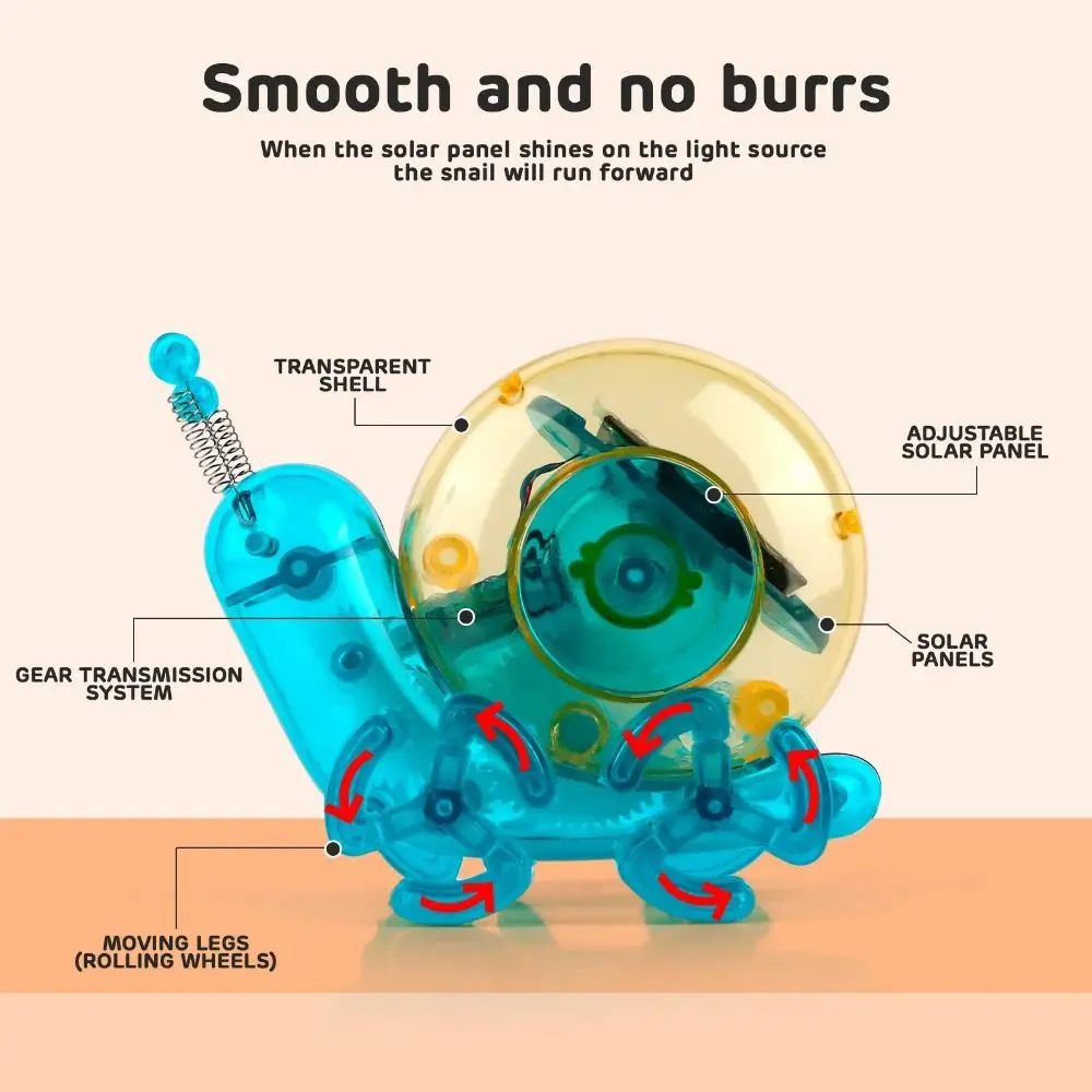 Robot de caracol Solar biónico, juguete para correr, construcción DIY, chimpancé Solar ensamblado, educación temprana, enseñanza de ciencias