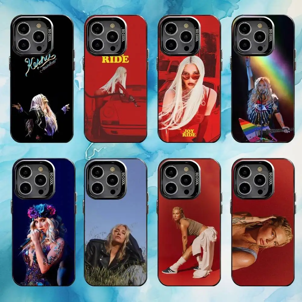 

Singer K-Kesha Phone Case For iPhone17,16,15,14,13,12,11 Plus,Pro Max Black Candy silver phone case