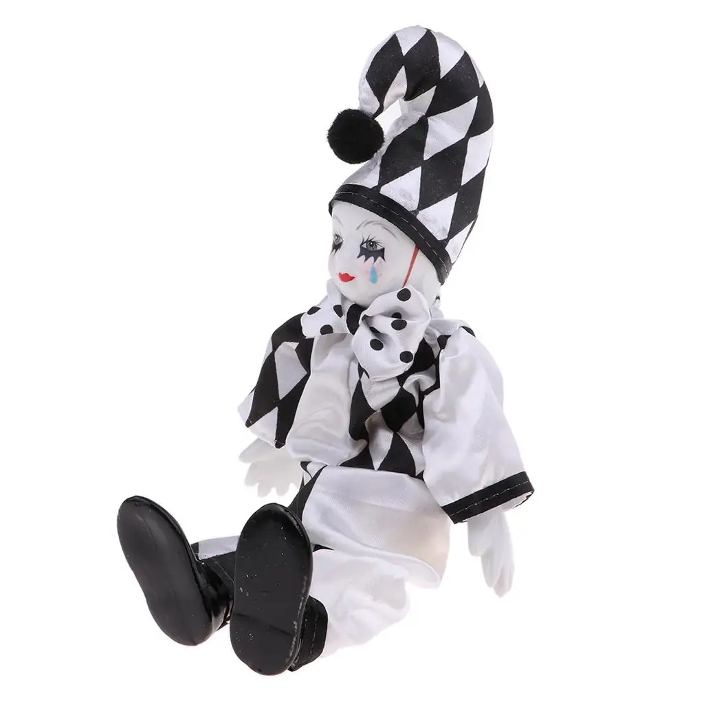 25cm Funny Ceramic Standing Clown Man Doll for Christmas, Valentine