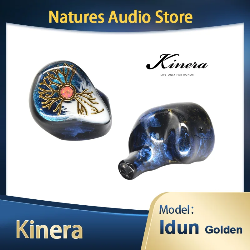 KINERA IDUN 2.0 Golden Audiophile Headphones 2BA+1DD Hybrid Driver In-Ear Monitor Headphones with 0.78 2-pin detachable cable