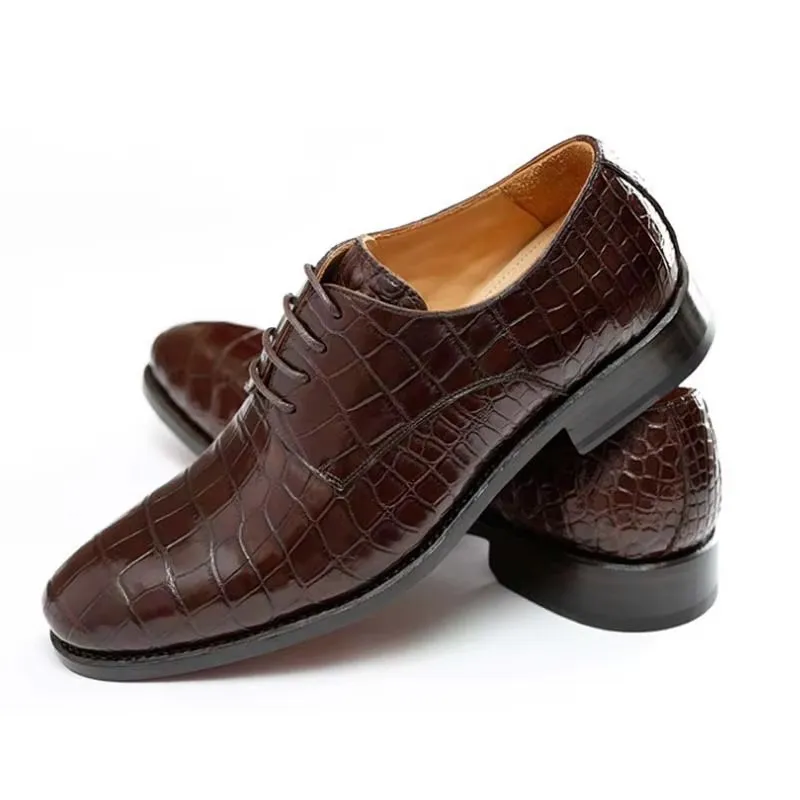 

Ourui, Новое поступление, деловая мужская официальная обувь, мужская обувь из крокодиловой кожи на шнуровке, черная