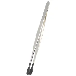 Tweezers Crafts Rubber Flat Coated Stainless Steel Clip Long Jewelry Coin Tongs Precision Tweezers Craft Laboratory Tool