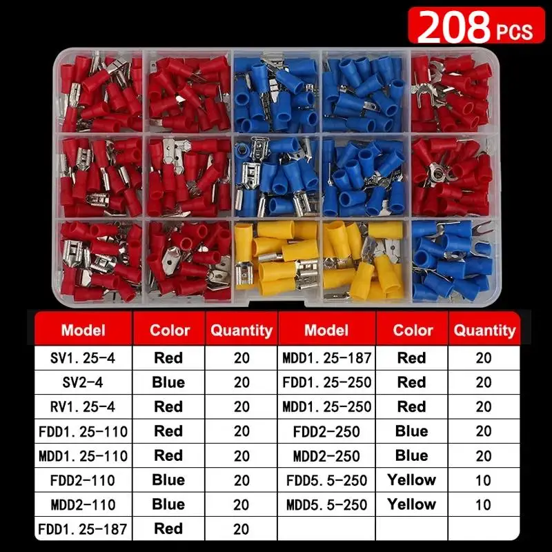 Insulated Terminal Block Set with Pliers 102/280Pcs Wide Application Electrical Connectors Kit for RV Camper Wiring Maintenance
