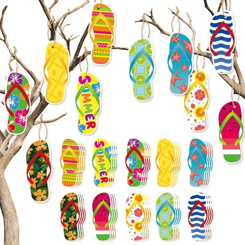

New Hawaiian Summer Party Slippers Theme Decor Hanging Ornaments Beach Pool Accessories DIY Birthday New Year Anniversary