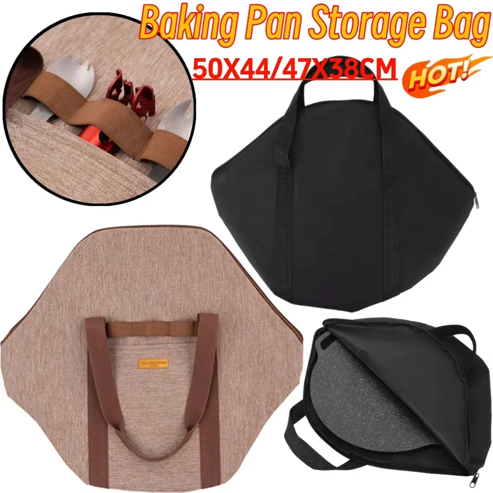 Sac de transport de casseroles en fonte pour Camping, plateau de Barbecue Portable, organisateur de poêle à frire, Protection de grande capacité, fournitures de Camping pour pique-nique