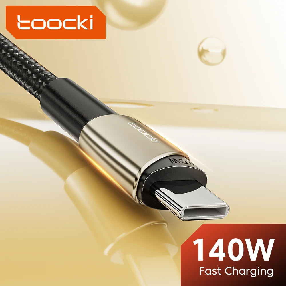 Toocki 140W  Type C to Type C Cable PD4.0 Fast Charge for Macbook Laptop iPhone 15 Samsung Huawei Xiaomi Realme Redmi Switch