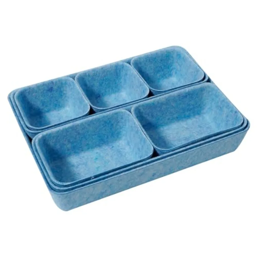 Filz-Schreibtisch-Schubladen-Organizer, Tablett, 8 Stück, Büro-Schreibtisch-Schublade, geteilte Filz-Schublade, kleine quadratische Aufbewahrungsbox für platzsparende Make-up-Dr