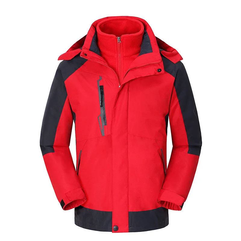 Autumn and winter removable liner two pieces of storm jacket outdoor windproof waterproof warm customized ski snow wear