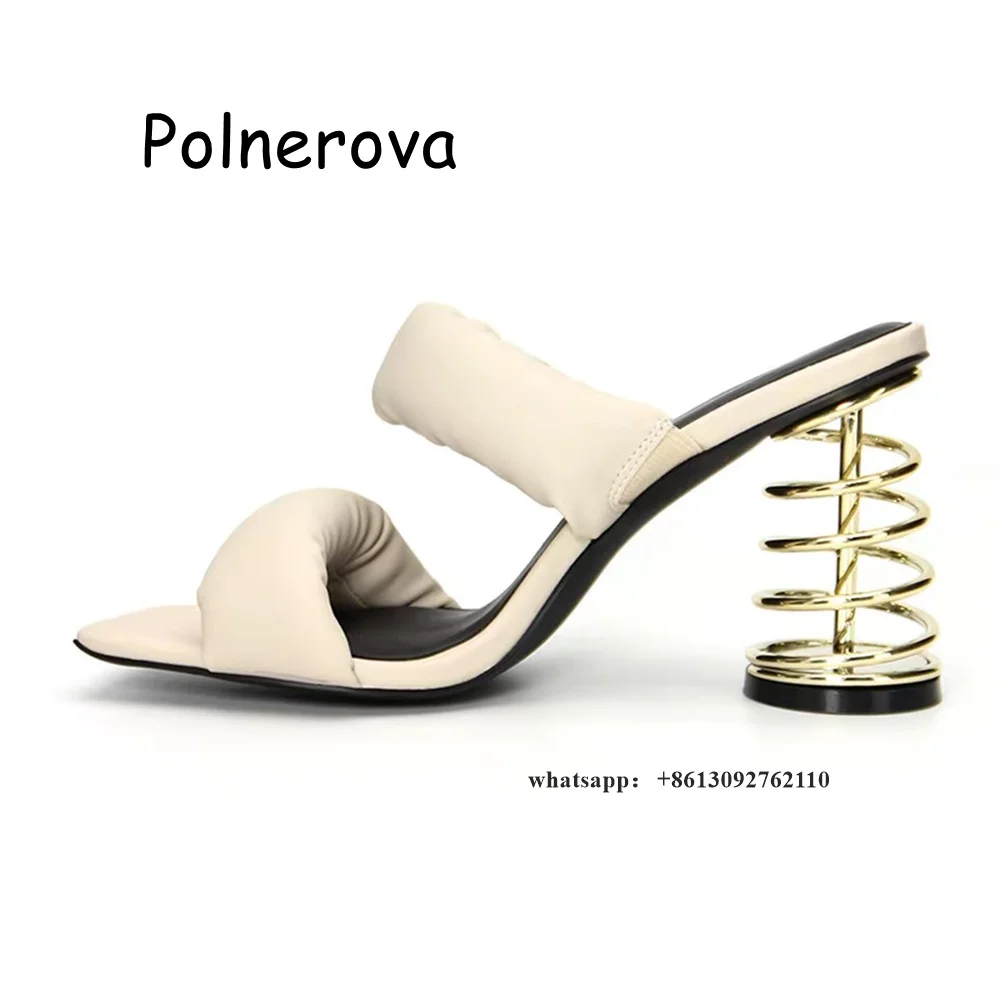 Pantofole da donna solide punta quadrata primavera stile strano cintura con una parola punta aperta Sexy Slingback estate Casual nuovi arrivi 2023