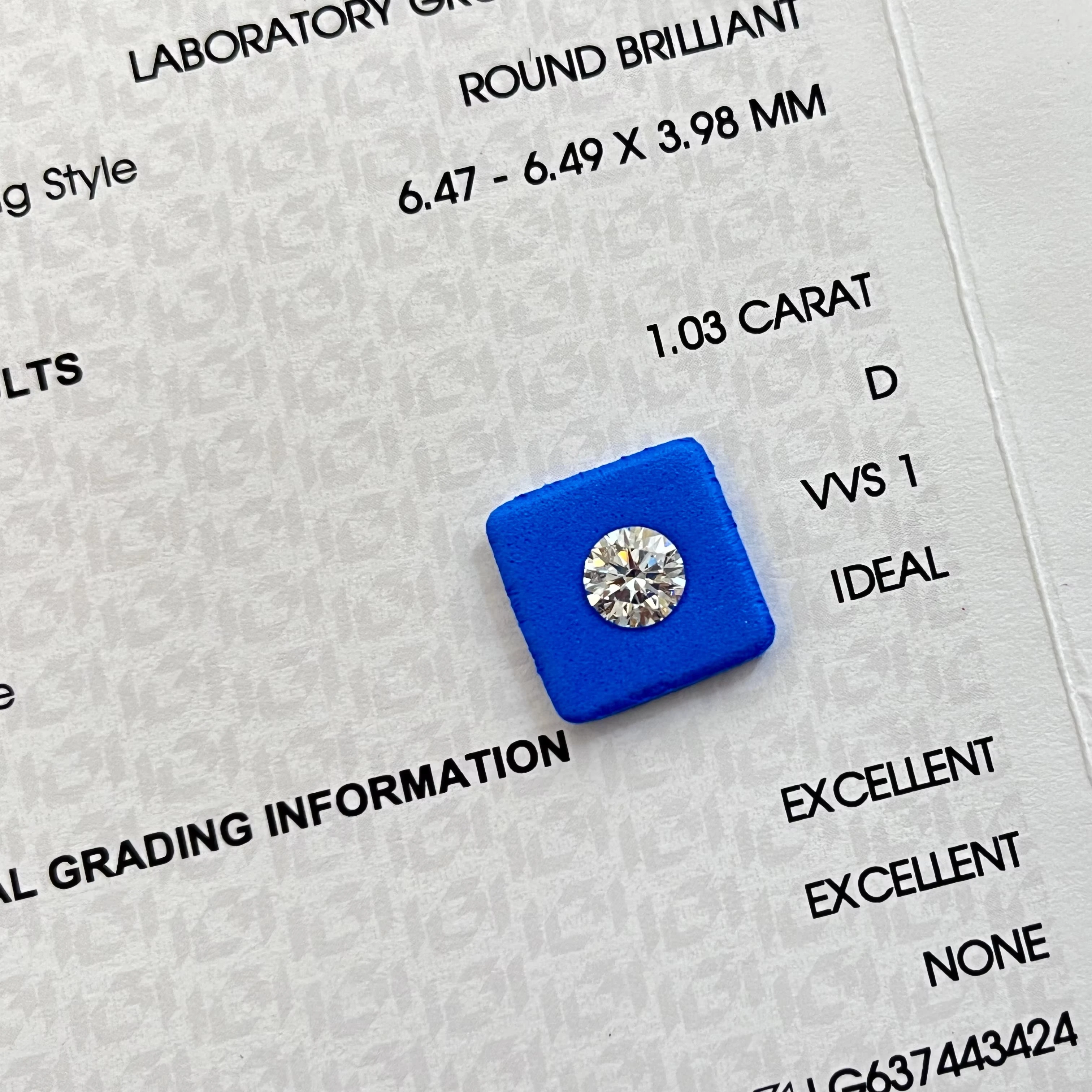 1CT IGI مختبر الماس DEFG IF VVS1-VS2 جولة HPHT IGI شهادة سوبر الأبيض نمت الحجر مصنع بالجملة #2