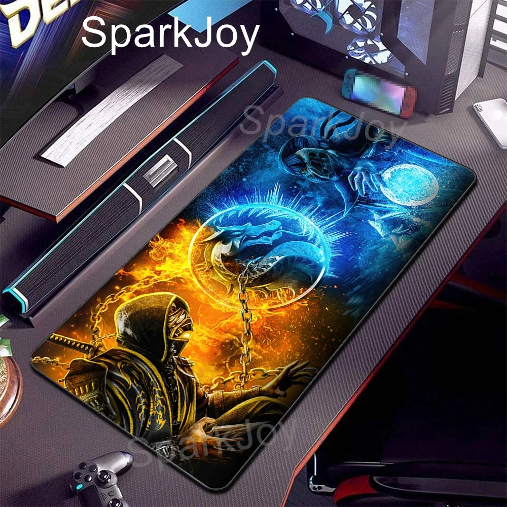 

Большой коврик для мыши с персонажами игры Mortal Kombat, мягкая тканевая поверхность, противоскользящая резиновая основа, прочный коврик для клавиатуры