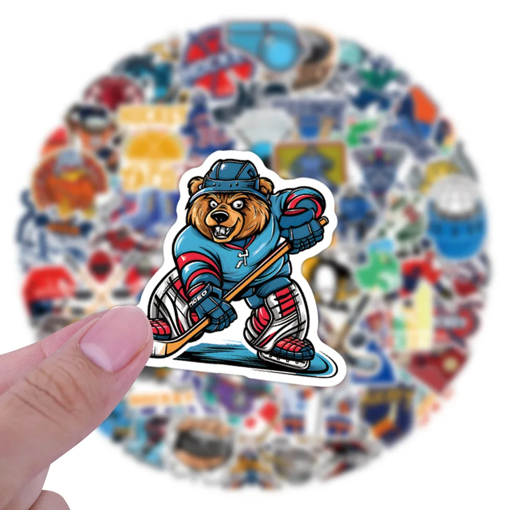 10/55/110 Uds. Pegatina de dibujos animados de pelota de Hockey, juguete deportivo con grafiti, equipaje, portátil, guitarra, teléfono, taza, calcomanías divertidas de Hockey sobre hielo