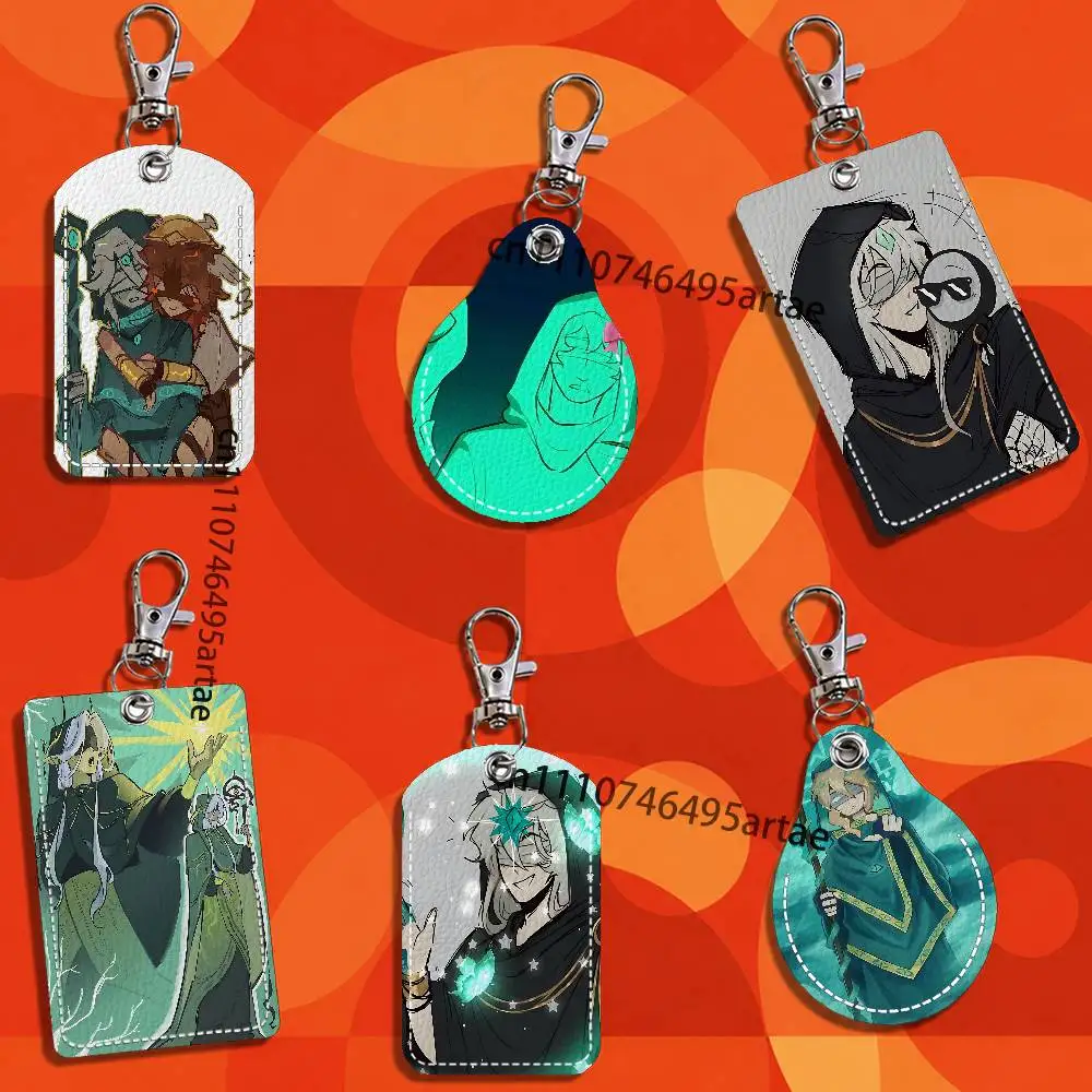 T-Tiresias Totally Not Blind Rectangle ID Card Case Keychain Access Card Bag Key Tag Ring Leather Card Holder Key Ring