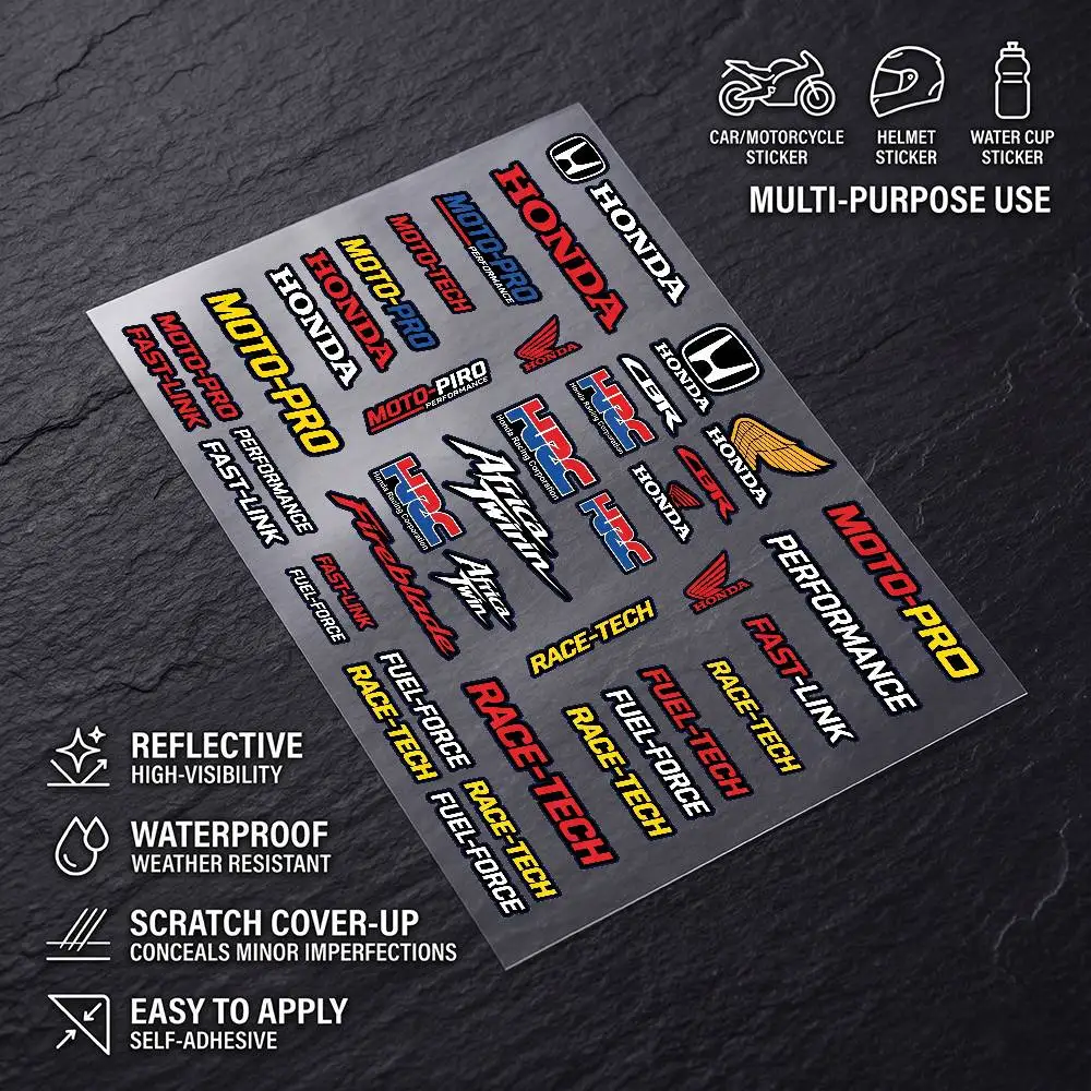 

FOR HONDA Waterproof Reflective Scratch Cover Sticker Universal Decor Decal For Car Motorcycle Helmet Refrigerator