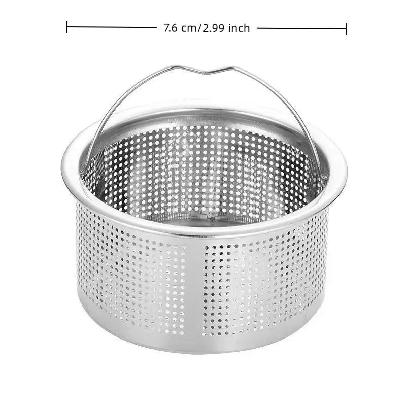 New 304 Stainless Steel Sink Strainer Plug With Anti Clog Design Convenient Lift Handle For Kitchen Food Waste Filtering