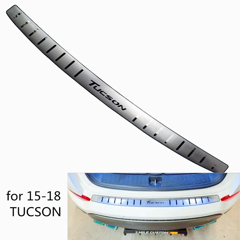 

For Hyundai Tucson 2015-2020Rear Guard Plate Stainless Steel Trunk Decorative Strip Tail Threshold Pedal Modify Car Accessories