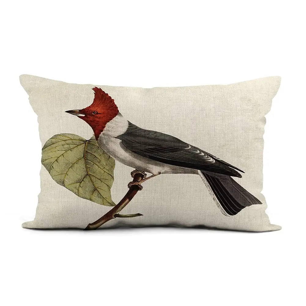 Nordic bird linen pillowcase living room sofa decorative cushion cover 40*60 home decoration car lumbar pillowcase 30*50