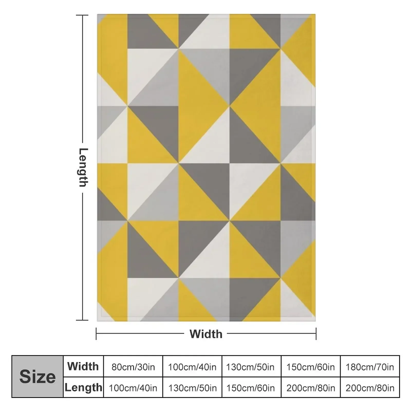 Retro Triangle Design in Yellow and Grey Throw Blanket For Baby Luxury Designer manga Luxury Throw Baby Hair Blankets