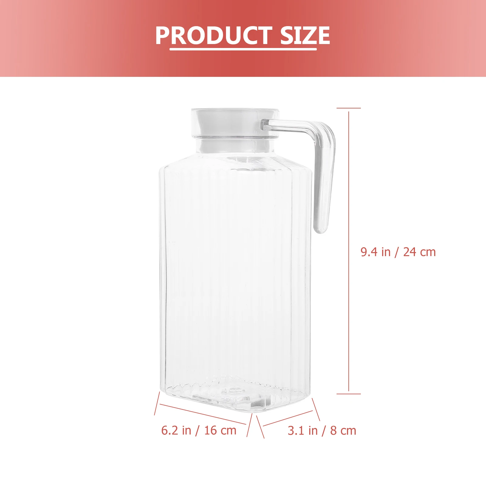 

1pc Large Transparent Water Pitcher Heat-Resistant Plastic Cold Water Kettle Large Capacity Easy Pour Handle Design For Picnics