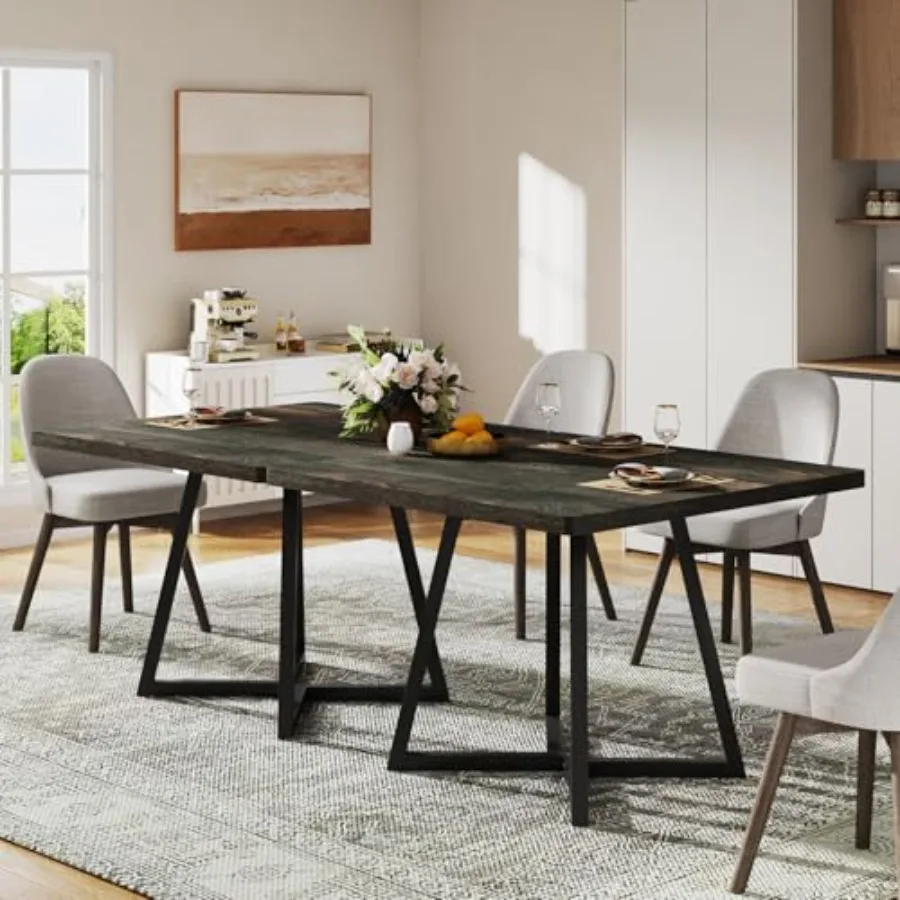 Square Dining Table for 2 31.5 Industrial Dinner Table with Metal Base Kitchen Table for Dining Room Small Space Apartment Rust