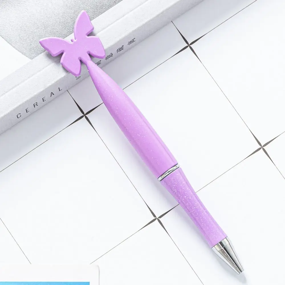 Writing Supplies Cartoon Butterfly Plastic Pen Cute Unique Ballpoint Pen Black Ink Multifunction Signature Pen Student