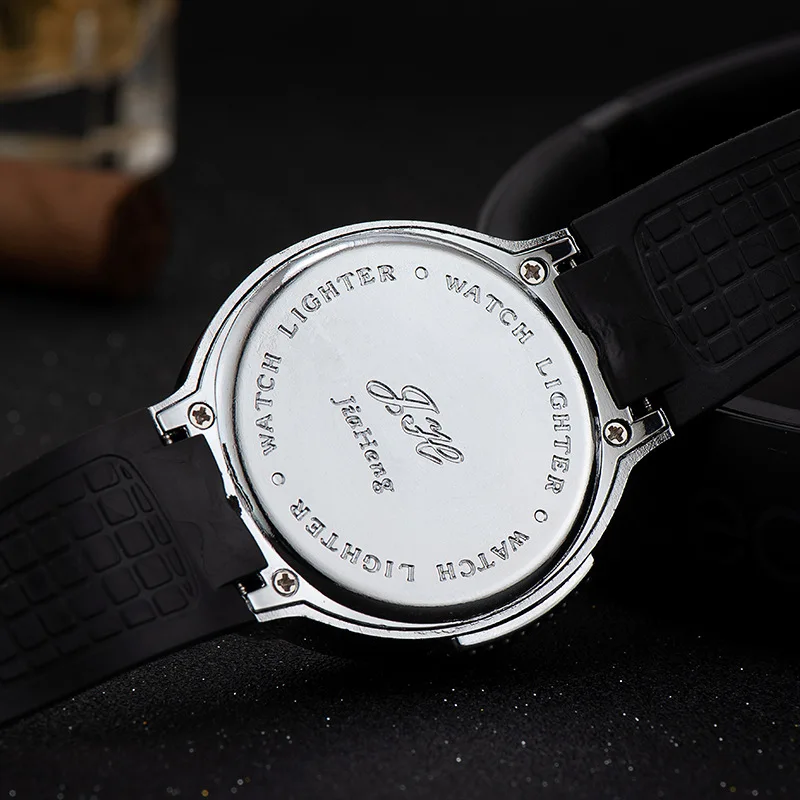 Outdoor Watch Inflatable Lighter Fashion Metal Gas Windproof Portable Open Flame Lighter Smoking Cool Personality Gift