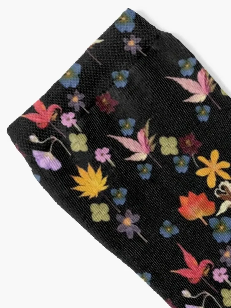 Dark Floral Leaf Garden Socks japanese fashion sport Socks For Girls Men's