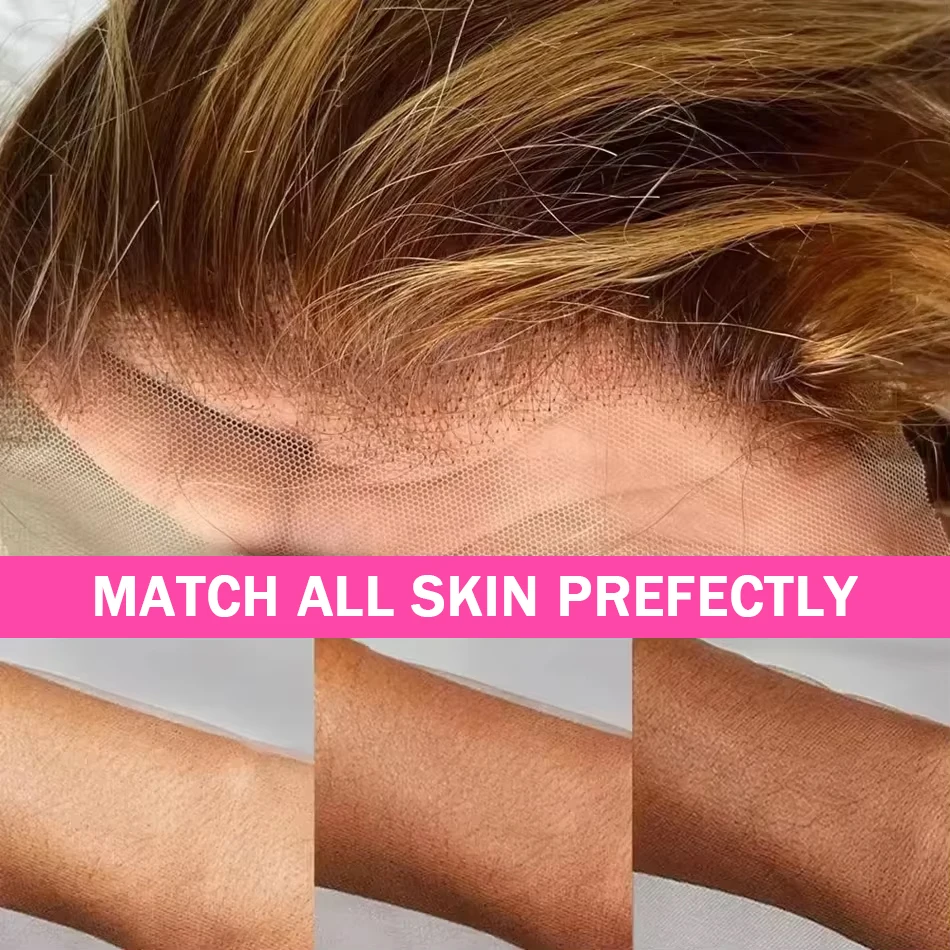 30 Inch Honey Blonde Ombre Lace Front Wig Human Hair 13x4 HD Lace Front Wig 4/27 Highlight Ombre Body Wave Lace Frontal Glueless image 8