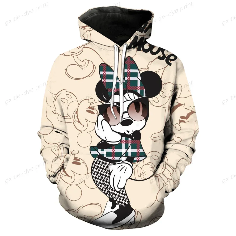 Spring  Women Sweatshirt Jacket Clothes Hoodies Women\'s Pockets Long Sleeve Pullovers Disney Minnie Mickey Mouse Female Tops