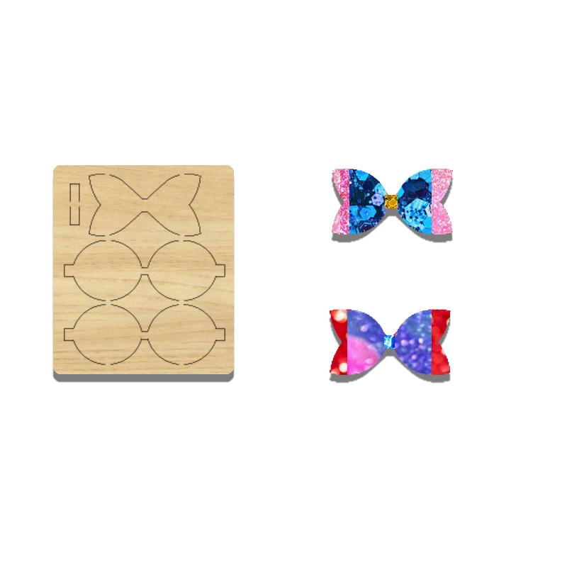 

BD17 Wooden Cutting Die For Bowknot Hairpin, Suitable For Most Machines