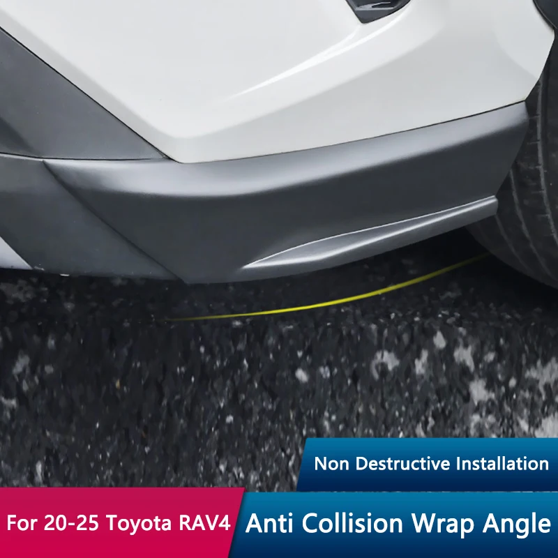 

QHCP Car Front Bumper Side Corner Protector Sticker ABS Front Bumper Corner Strip For Toyota RAV4 2020-2025 Exterior Accessories