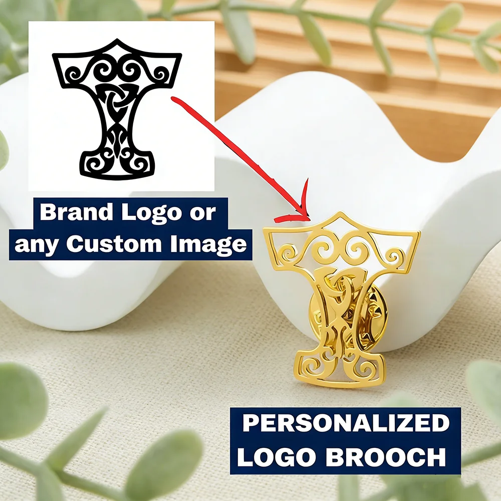 

Custom Stainless Steel Brooch Badge Pin - Personalized Letter/Photo & Team Design - Any Picture Company Logo