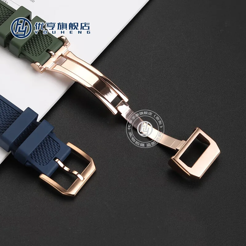 Steel head fluororubber watch strap For IWC watch IW371620 IW371611 IW371615 Panda Portugal Timing series 20mm rubber watchband