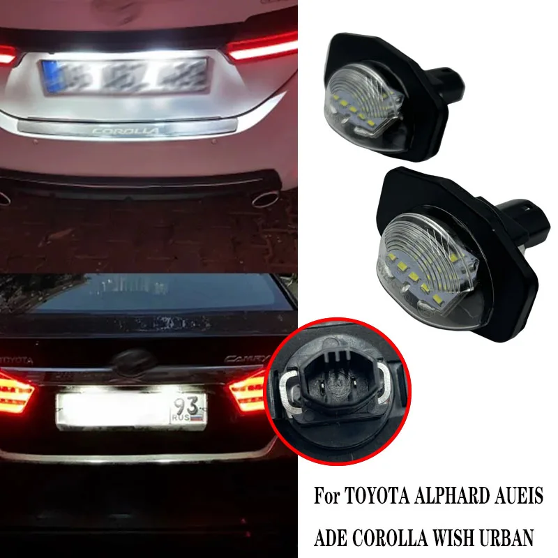 2Pcs LED Car Number License Plate Light For TOYOTA ALPHARD GGH20  COROLLA Auto Accessories