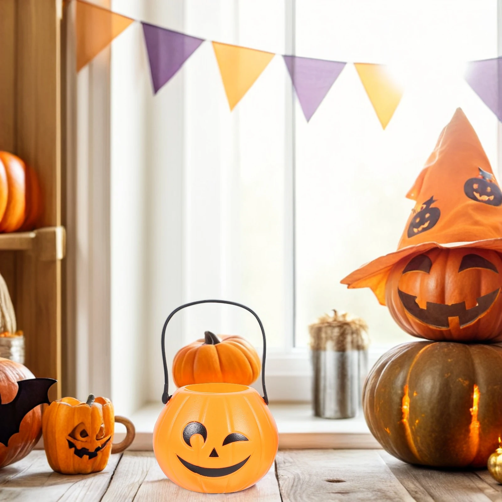 

6 Pcs Pumpkin Bucket Halloween Buckets for Kids Little Candy Mini Plastic Pumpkins