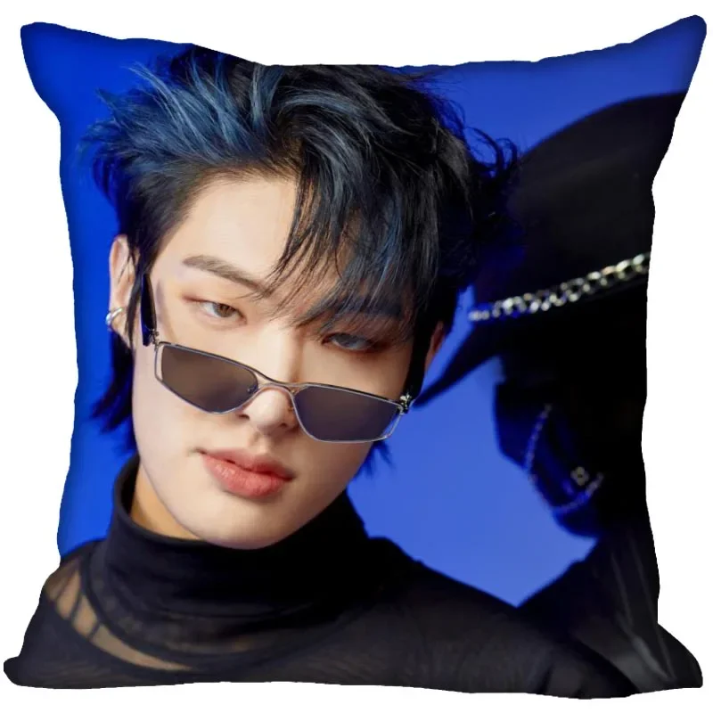 Kpop Boy Ateez fodera per cuscino camera da letto Home Office federa decorativa federe per cuscini con cerniera quadrata No Fade 0704