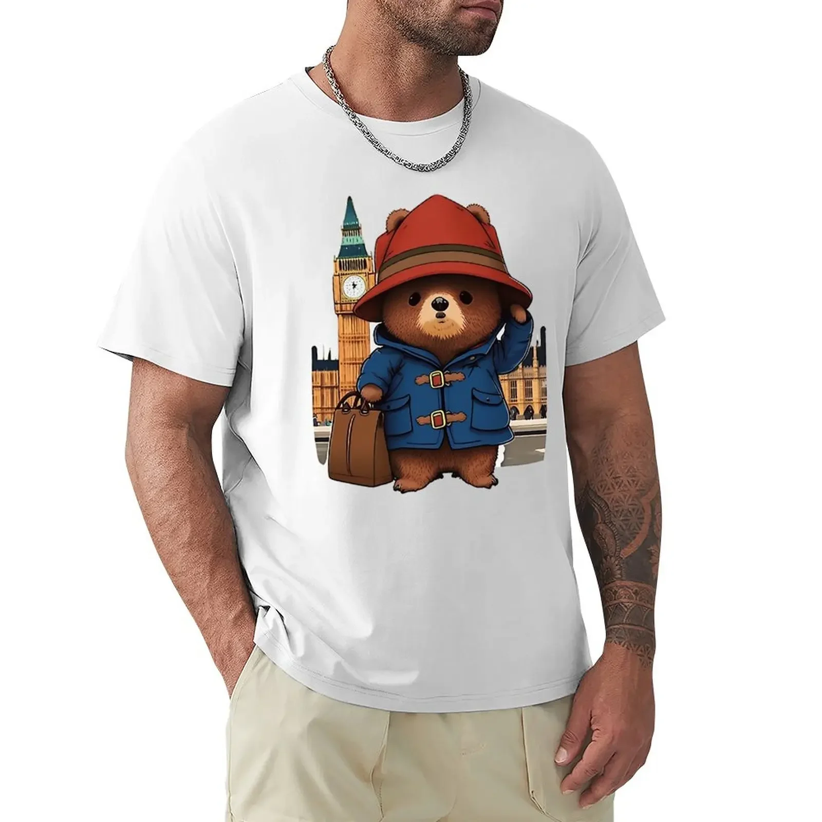 Paddington Bear in London T-Shirt dresowe koszulki graficzne T-shirt męski