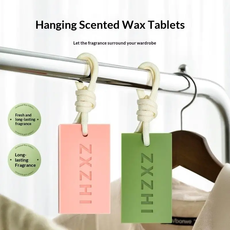 New 1Pc Home Aromatherapy Gift Gift Longjing Aromatherapy Wax Tablet Pendant Wardrobe Bedroom Air Freshness Solid Freshener