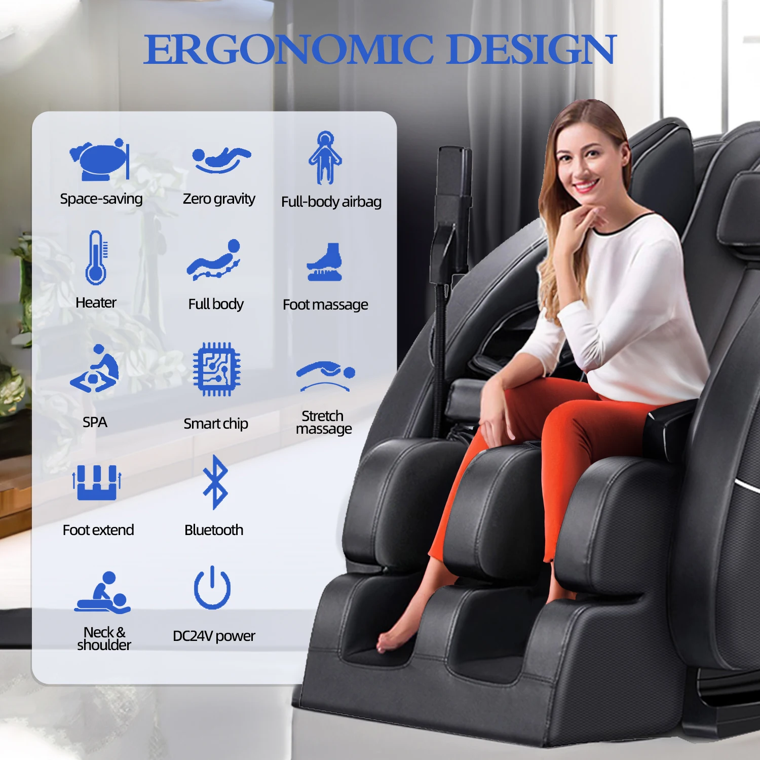 massage chair 4d zero gravity Electric Luxury Heating Fully Automatic HiFi Bluetooth Comfortable Heating Massage Chair full body