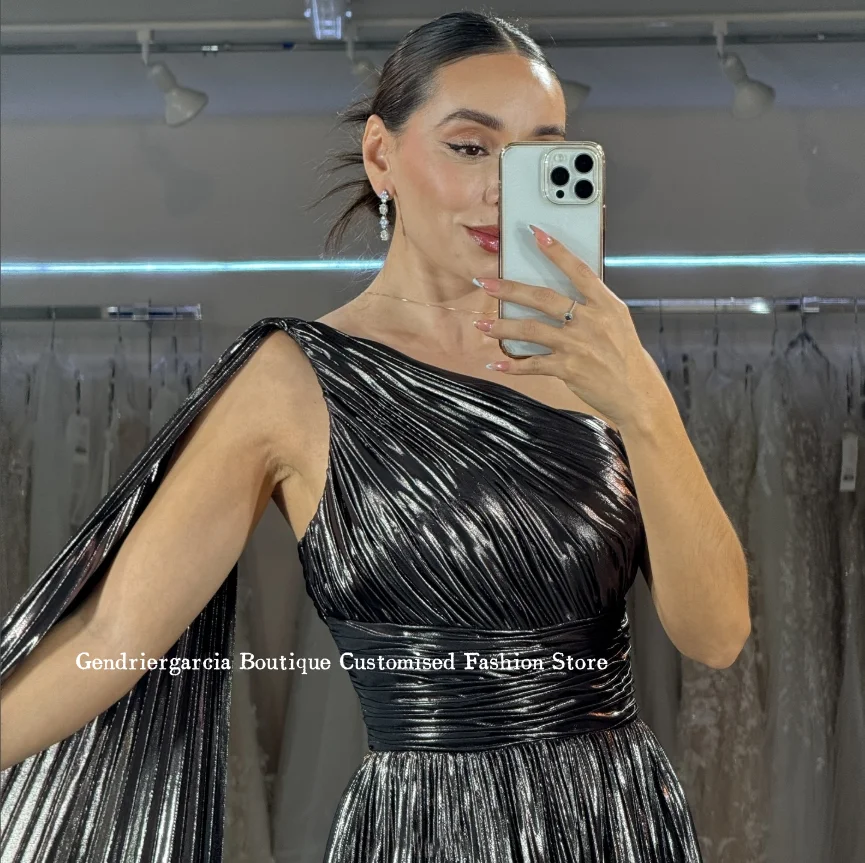 فستان حفلة موسيقية طويل أسود فاخر مثير بكتف واحد مع قطار ثقيل مناسبة خاصة للحفلات العربية مخصص فساتين سيهر #3