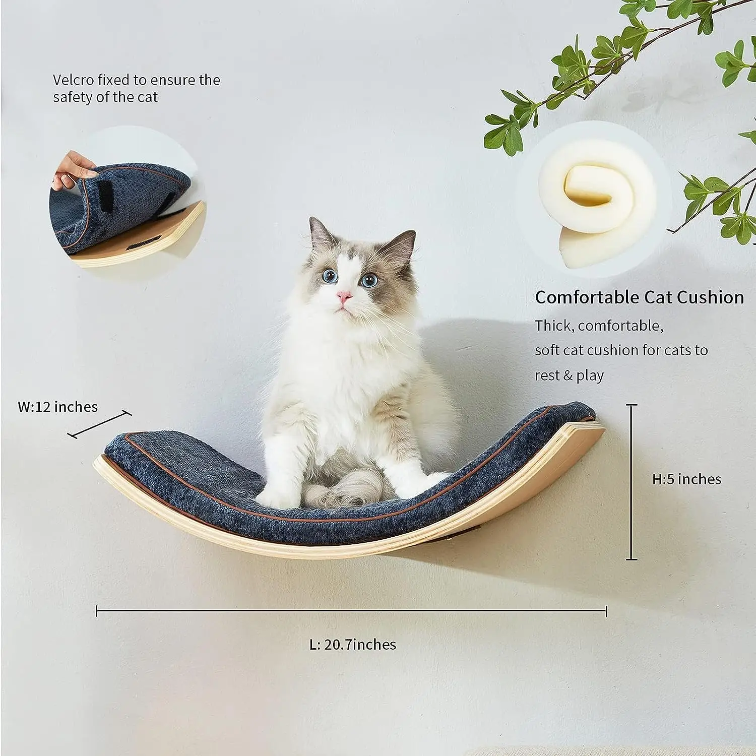 Cat Curved Wall Shelf Furniture, Cat Window Perch Seat Bed For Playground