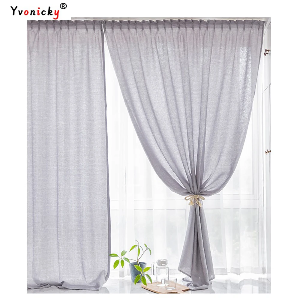 Punch-Free Semi Sheer Short Curtain Self-Adhesive Weave Textured Privacy Translucent Drapes for Door Kitchen Cabinet Soft Fbaric