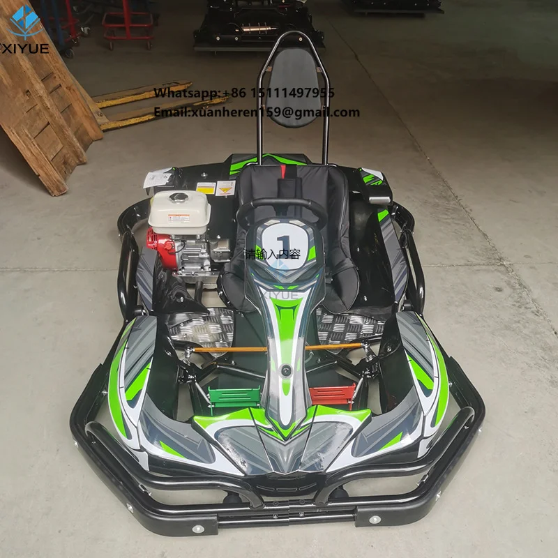 Commercial Amusement Park 1 Seat Karting Cars Gasline 200cc Go Kart with Adjustable Brake Pedal for Outdoor Track