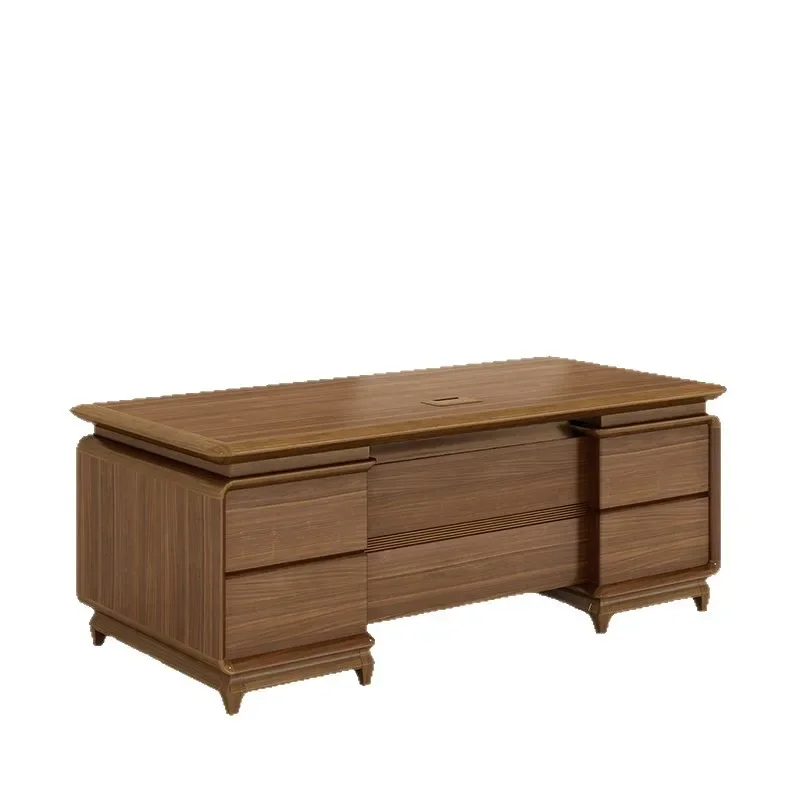 Premium New Chinese-style solid wood boss table, chairperson's office, large desk, all solid wood boss table, Chinese style
