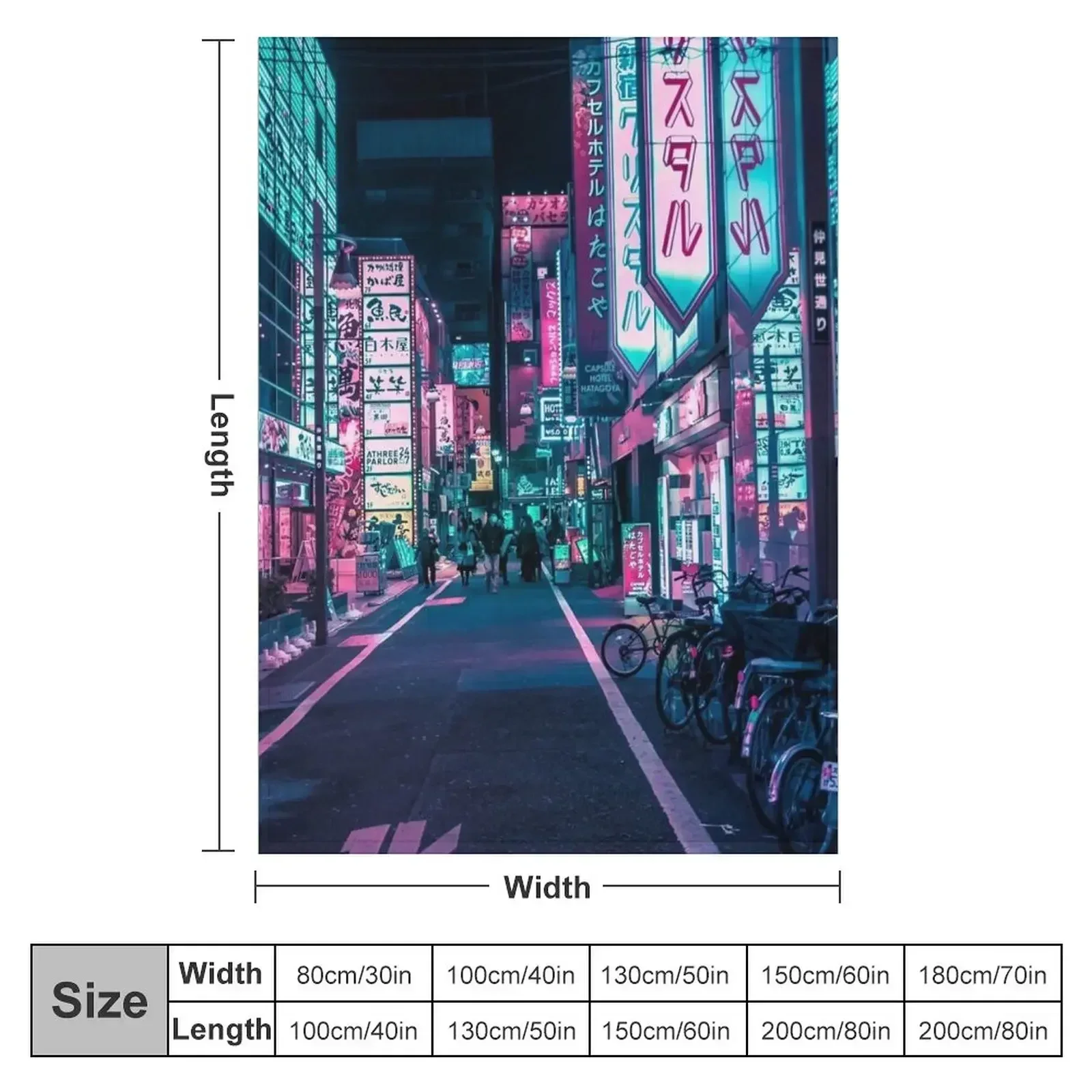 Tokyo - A Neon Wonderland Throw Blanket Extra Large Throw Sofa Cute Plaid Retros manga Flannel Fabric Blankets