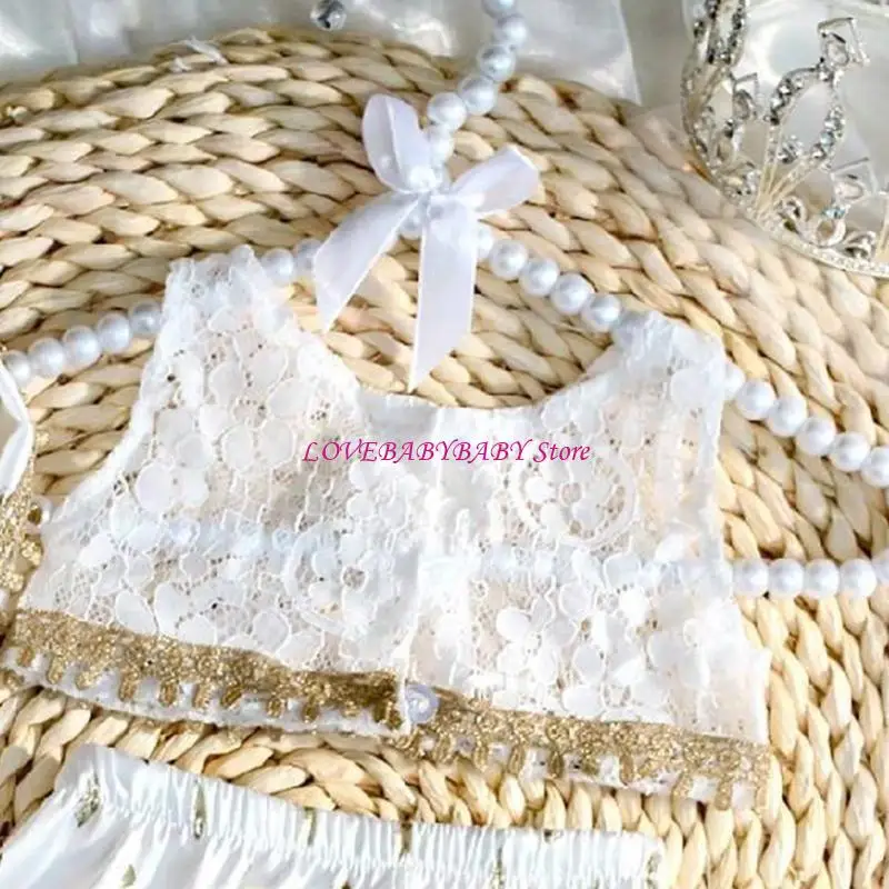 4pcs Bayi Baru Lah Bayi Lovely Foto Props Set Gaun Fotografi Termasuk Rok Tops 4xBC