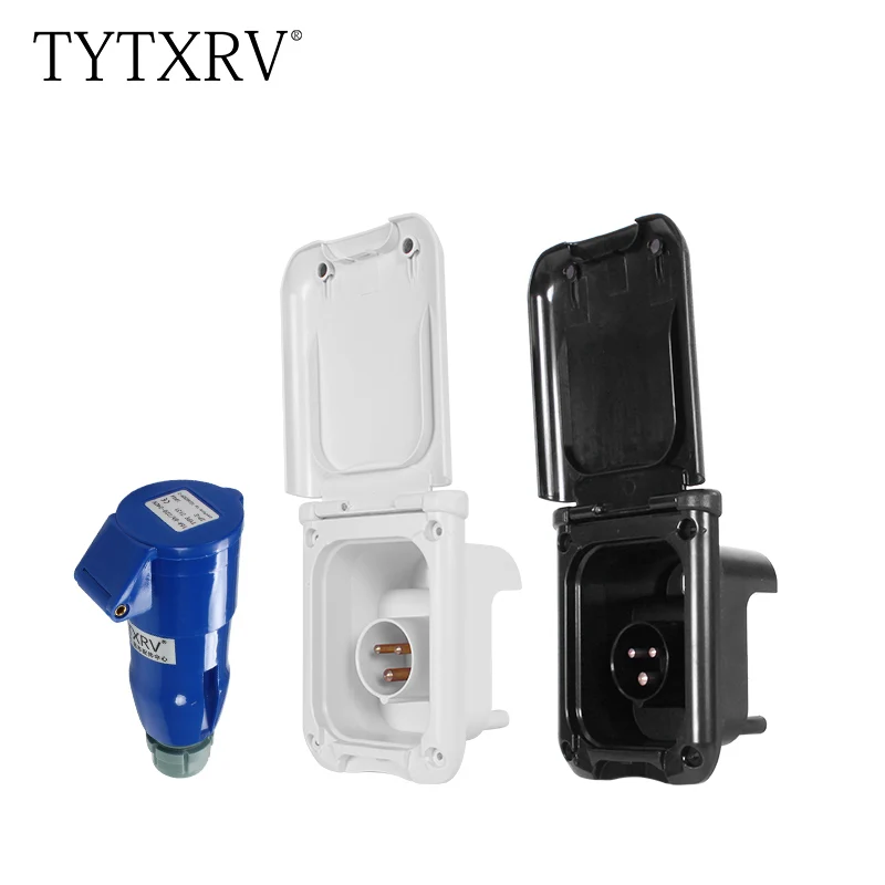 TYTXRV RV Caravan Accessories 16A Charging Socket Plug Waterproof Charging Socket External Power